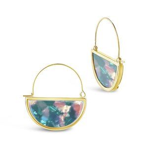 Sterling Forever Resin Half Moon Earring